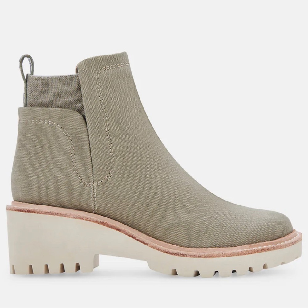Brand New in Box Dolce Vita Huey Booties Sage Canvas 9.5